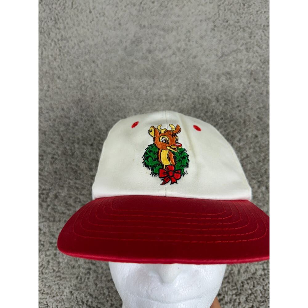 VTG Rudolph The Red Nosed Reindeer Snapback Hat Cap Christmas Applause 90s Rare